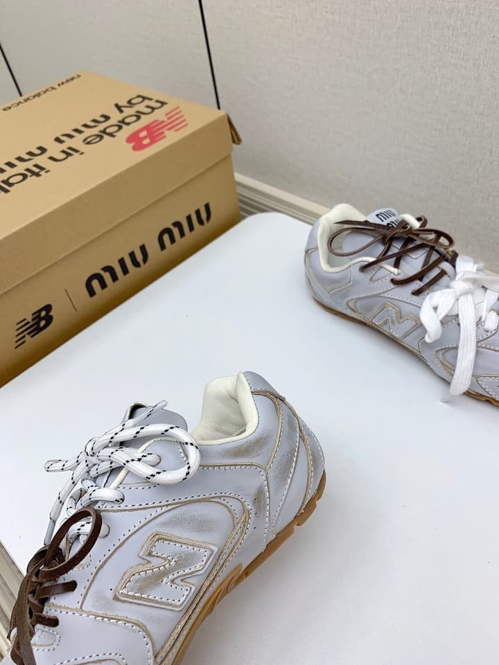 Miu Miu x New Balance Collaboration Runway Sneakers – 2024 in Distressed Grey