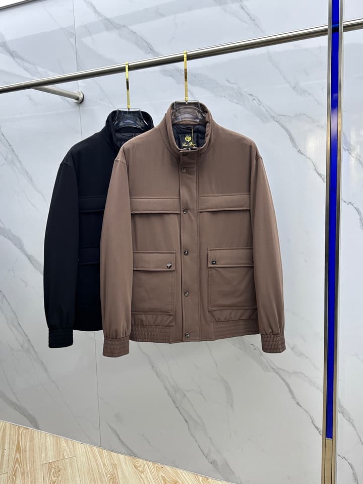 Loro Piana Stand Collar Down Jacket – 2025 Collection in Classic Black