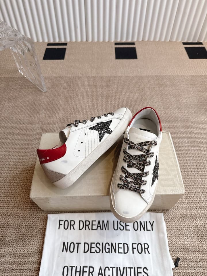 Golden Goose Distressed Leather Sneakers in Dark Green