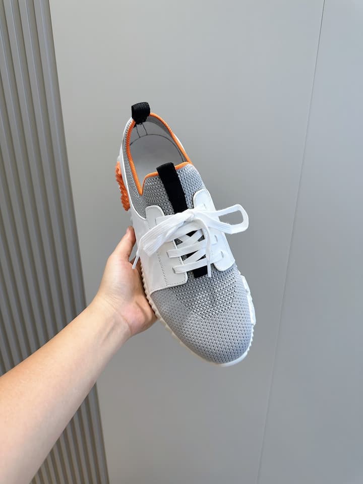 Hermès Bouncing Sneakers in Black And White Color Block