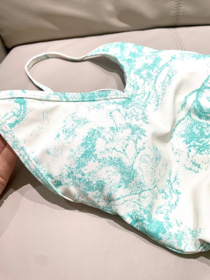 Dior Backless One-Piece Swimsuit in Light Blue Tie-dye Pattern