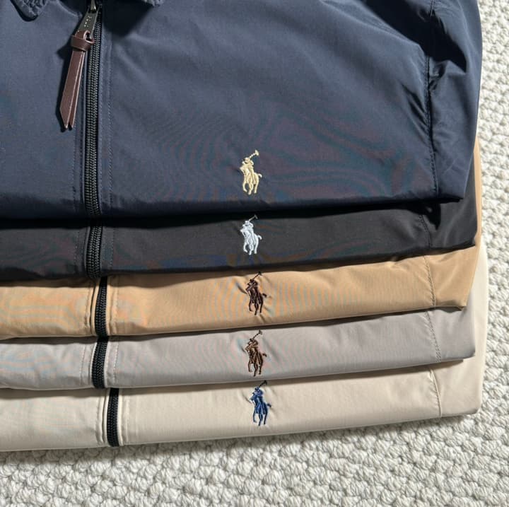 Ralph Lauren Embroidered Pony Harrington Jacket in Apricot White