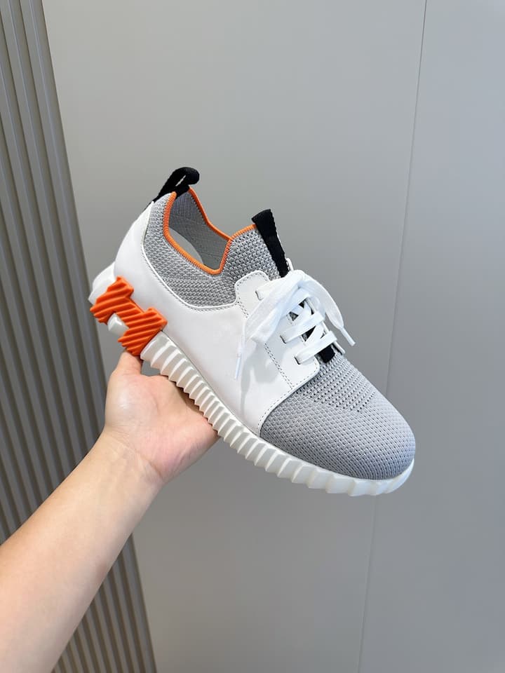 Hermès Bouncing Sneakers in Black And White Color Block