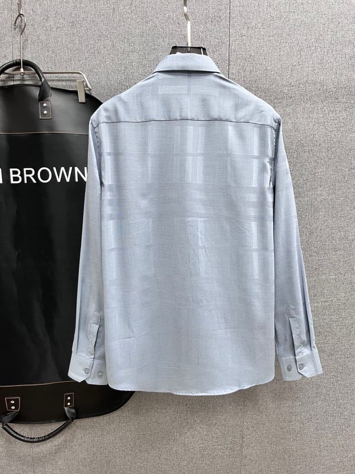 Burberry Men's Casual Long Sleeve Shirt – Autumn/Winter Collection in Charcoal Black