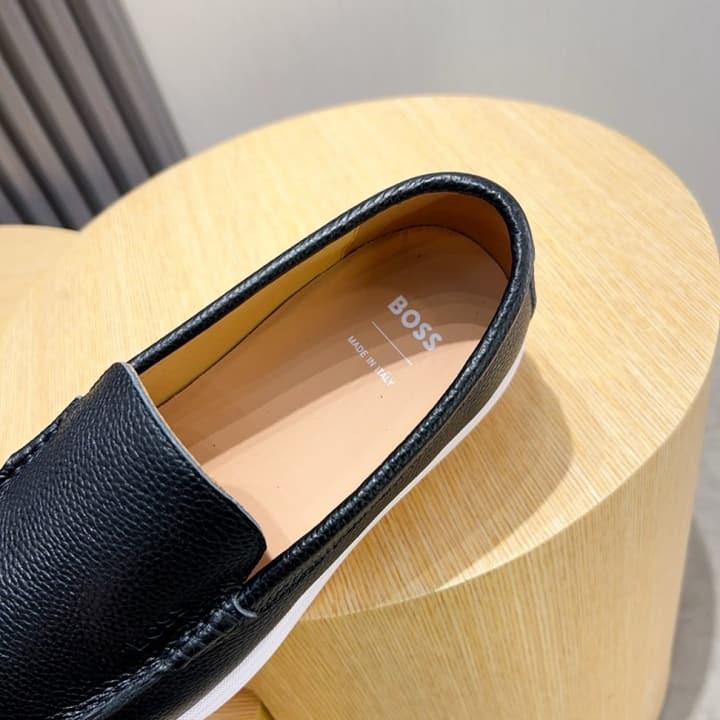 Boss Men's Luxury Leather Loafers in Black Leather