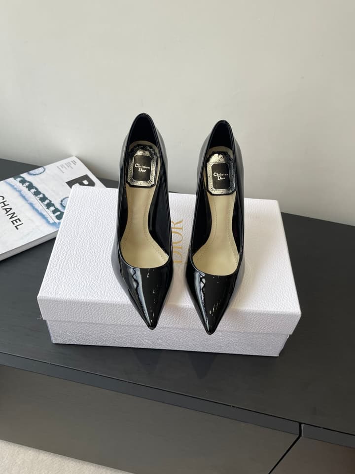 Dior Pointed High-Heel Pumps – 25SS Spring/Summer Collection in Patent Burgundy