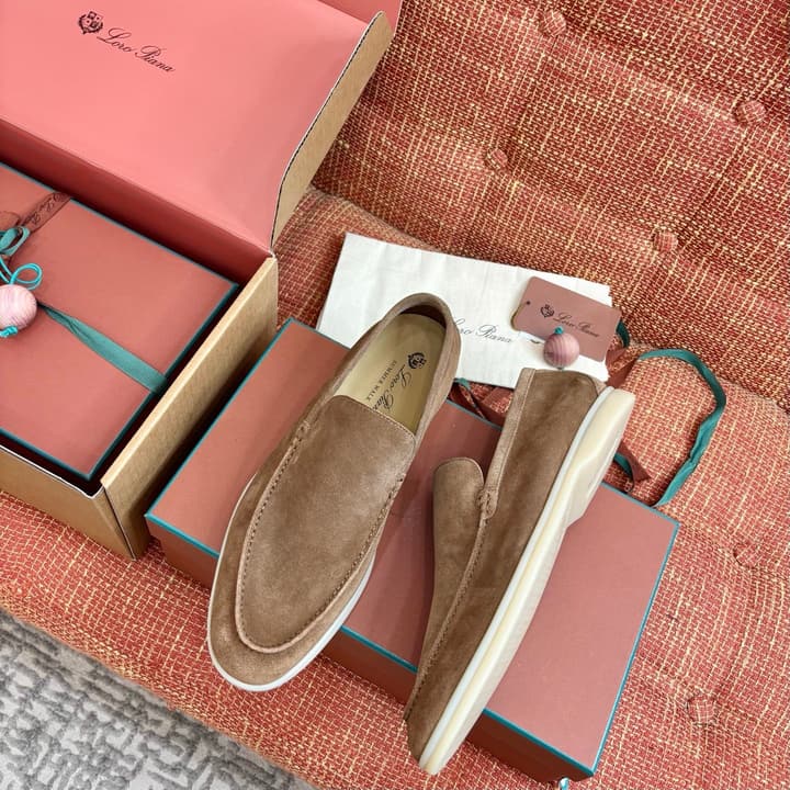 Loro Piana Suede Loafers in Brown