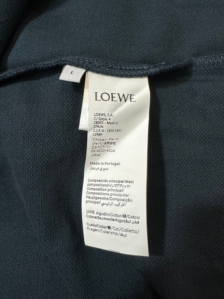 Loewe Embroidered Logo Cotton Polo Shirt – 26SS in Navy Blue