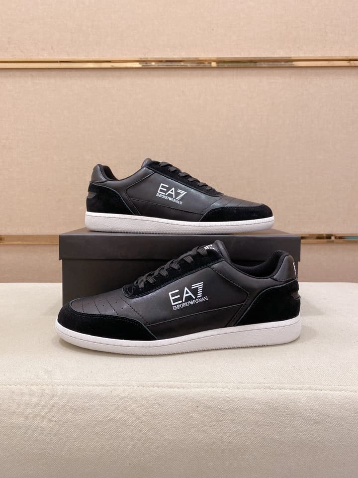 Armani Italian Leather Luxury Sneakers – New Collection in Bright Red