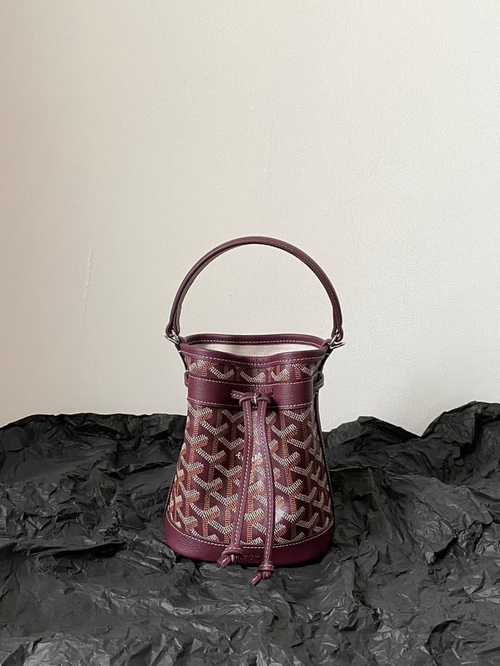 Goyard Petit Flot Mini Bucket Bag in Deep Wine Red