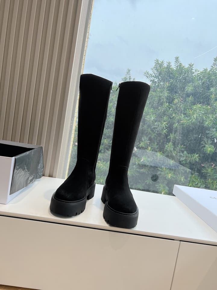 Celine Triomphe Knee-High Boots – 2023 Autumn/Winter Collection in Black