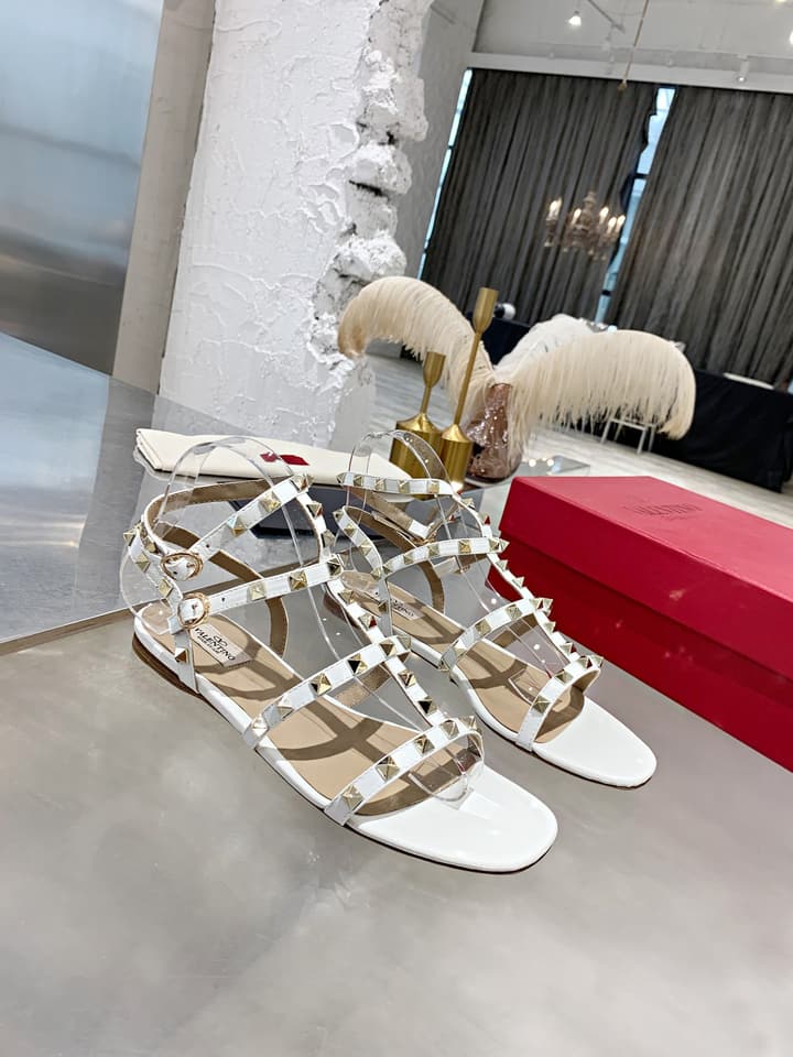 Valentino Studded Classic Block Heel Sandals in Black