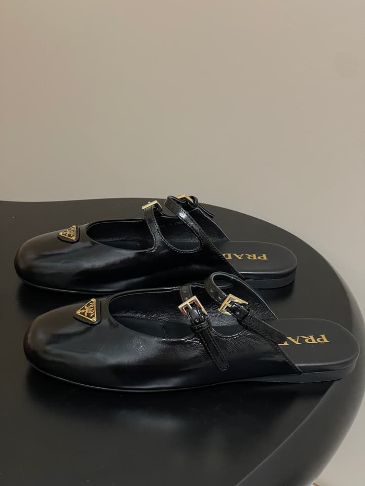 Prada Wrinkled Patent Ballet Flats – 25SS in Leopard Print