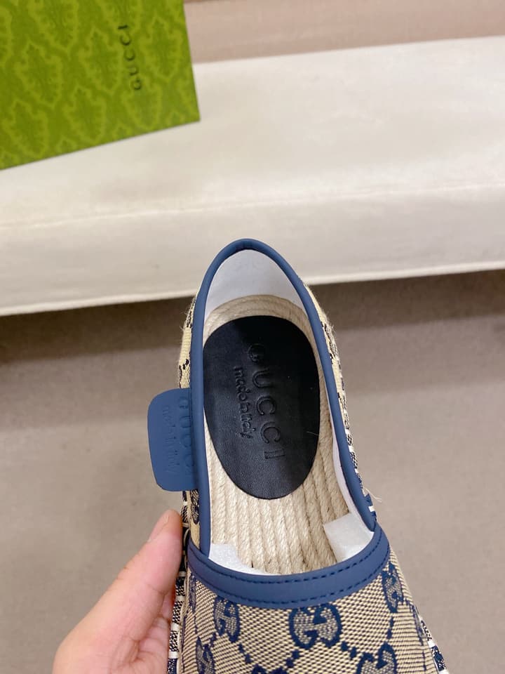 Gucci Men's Slip-On Loafers in Blue Monogram
