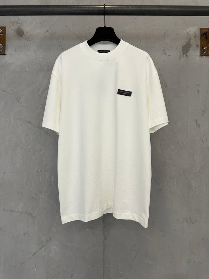 Louis Vuitton Leather Patch Crewneck T-Shirt – 26SS in White
