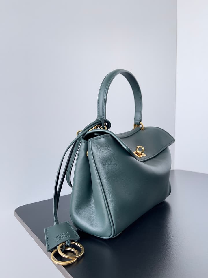 Balenciaga Rodeo Mini Handbag – Quiet Luxury Collection in Dark Green Leather