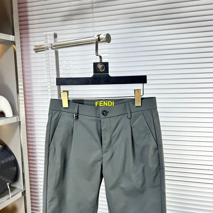 Fendi SS25 Casual Suit Trousers – 25SS/25FW in Dark Charcoal Gray