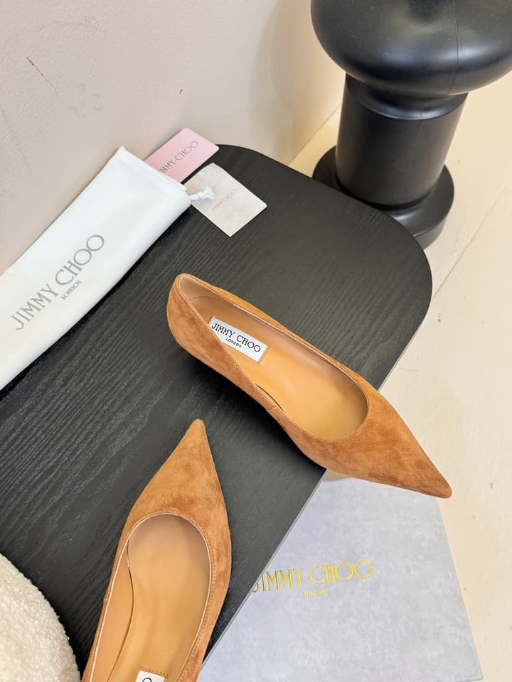 Jimmy Choo Suede Pumps – 2025 Fall Collection in Black Velvet