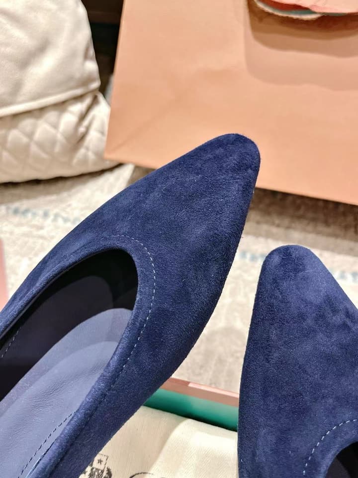 Loro Piana Rebecca Minimalist Ballerina Flats – Spring/Summer Collection in Black Suede