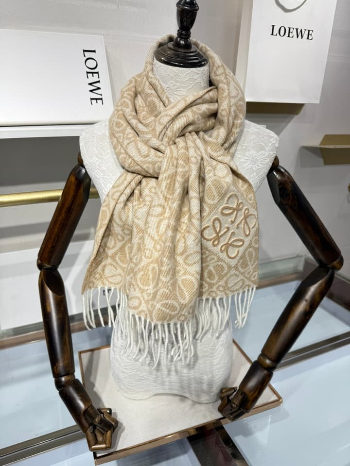Loewe Double-Sided Wool Cashmere Anagram Scarf – 2025 Collection