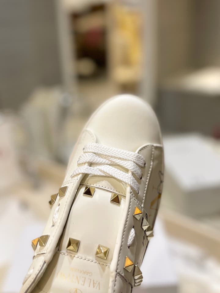Valentino Classic Couple's Sneakers in White With Bold Red Graphic
