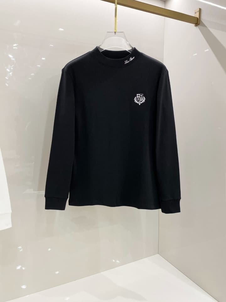 Loro Piana Fashion Casual Long Sleeve T-Shirt – Early Autumn New Counter Style in Classic Black