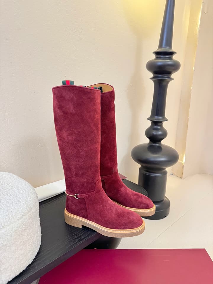 Gucci Runway Velvet Boots in Black Suede