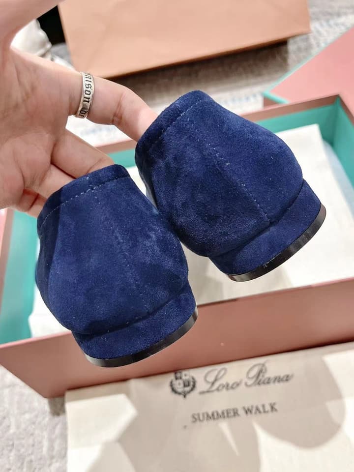 Loro Piana Rebecca Minimalist Ballerina Flats – Spring/Summer Collection in Black Suede