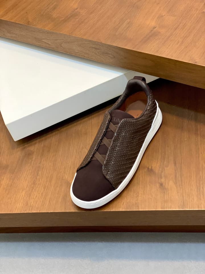 Ermenegildo Zegna Triple Stitch Sneakers in Black