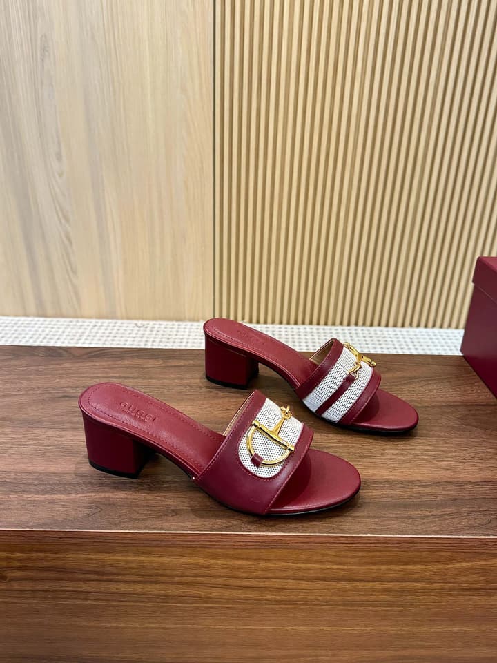 Gucci D-Horsebit Mule Sandals in Brown Gg Canvas