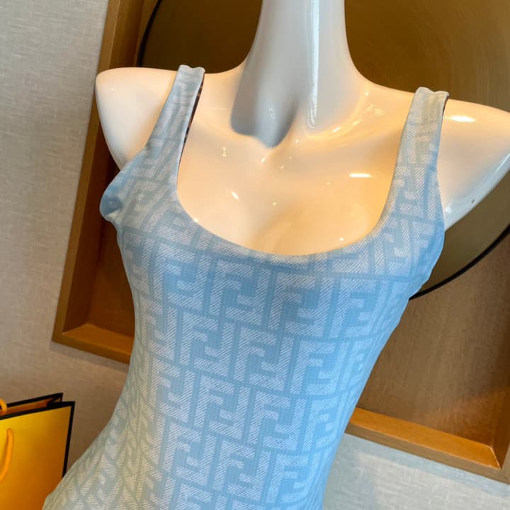 Fendi One-Piece Swimsuit in Brown Ff Monogram