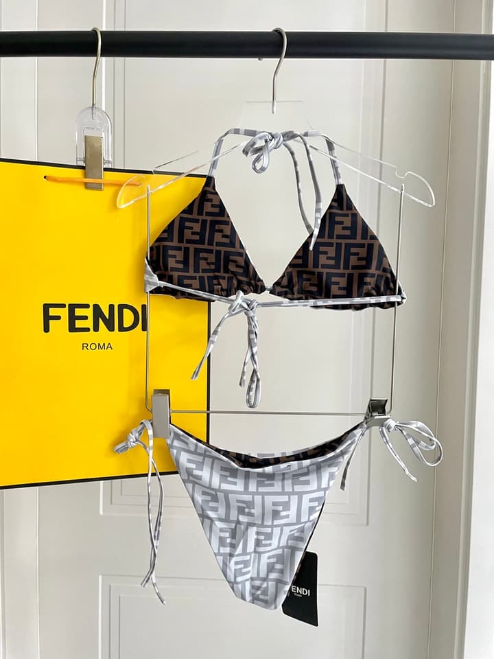 Fendi Reversible One-Piece Swimsuit in Blue Monogram