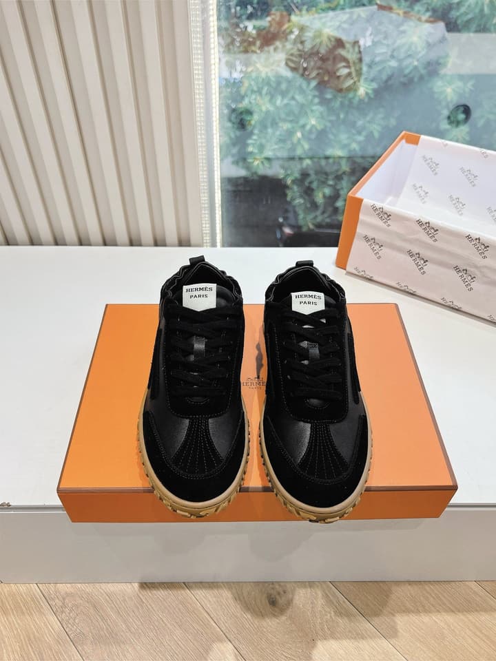 Hermès Bouncing Calfskin Sneakers in Tan Suede