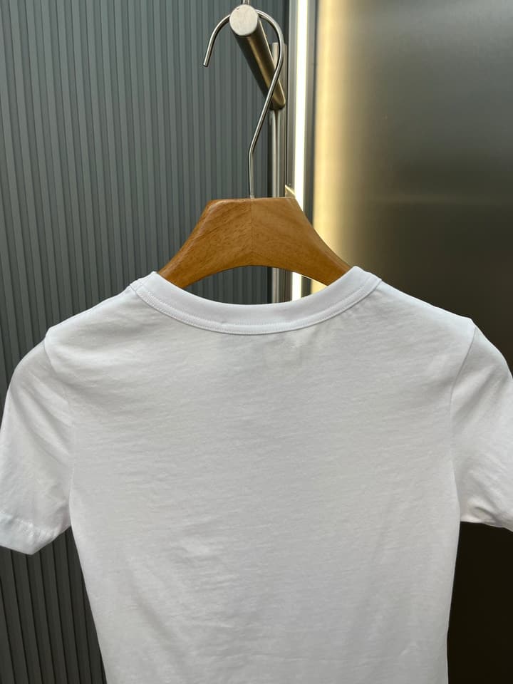 Gucci Fleece Logo Knit Cotton T-Shirt – 2026SS in White - Purple Logo