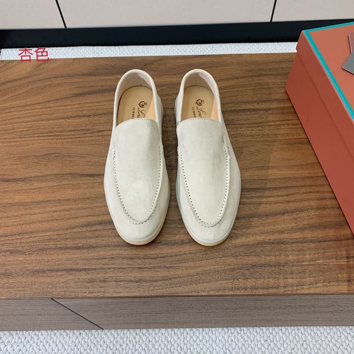Loro Piana Glossy Cashmere Loafers in Blush Pink Suede