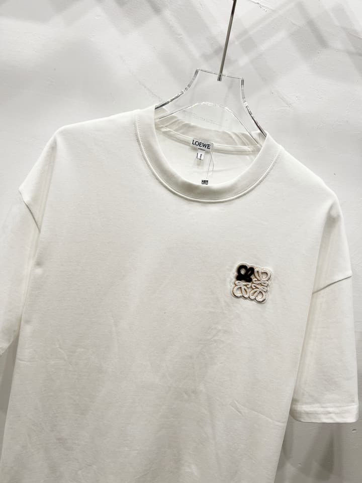 Loewe Classic Minimalist Logo Embroidered T-Shirt in Classic Black