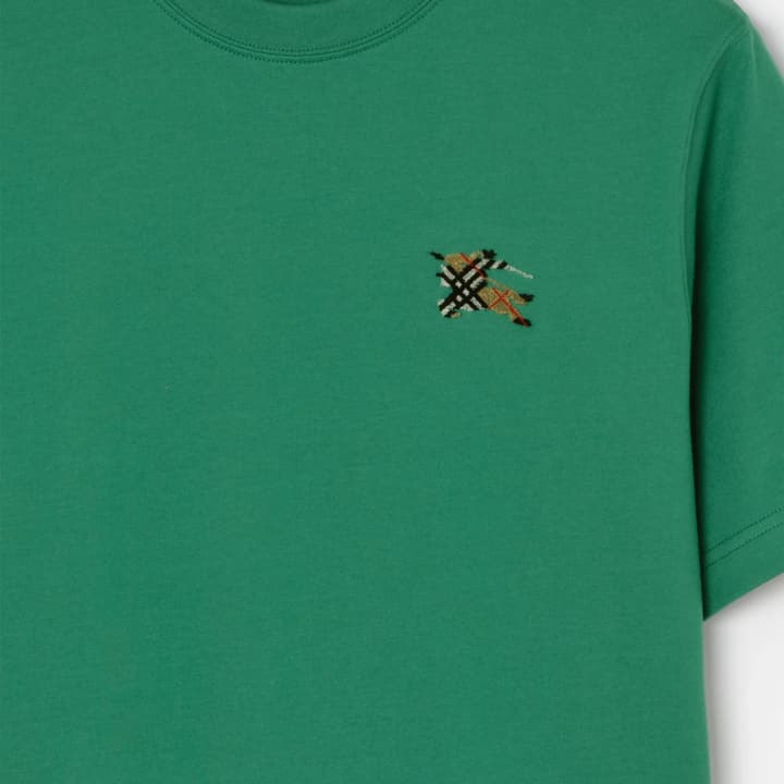 Burberry EKD Embroidered Cotton T-Shirt in Black