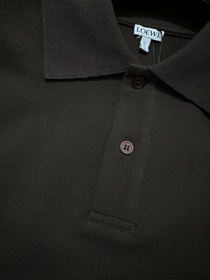 Loewe Embroidered Logo Cotton Polo Shirt – 26SS in Coffee Brown