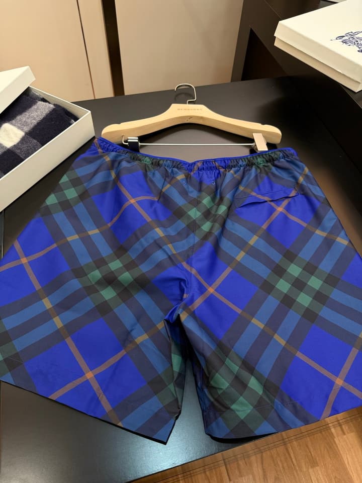 Burberry Diagonal Check Swim Shorts in Apricot