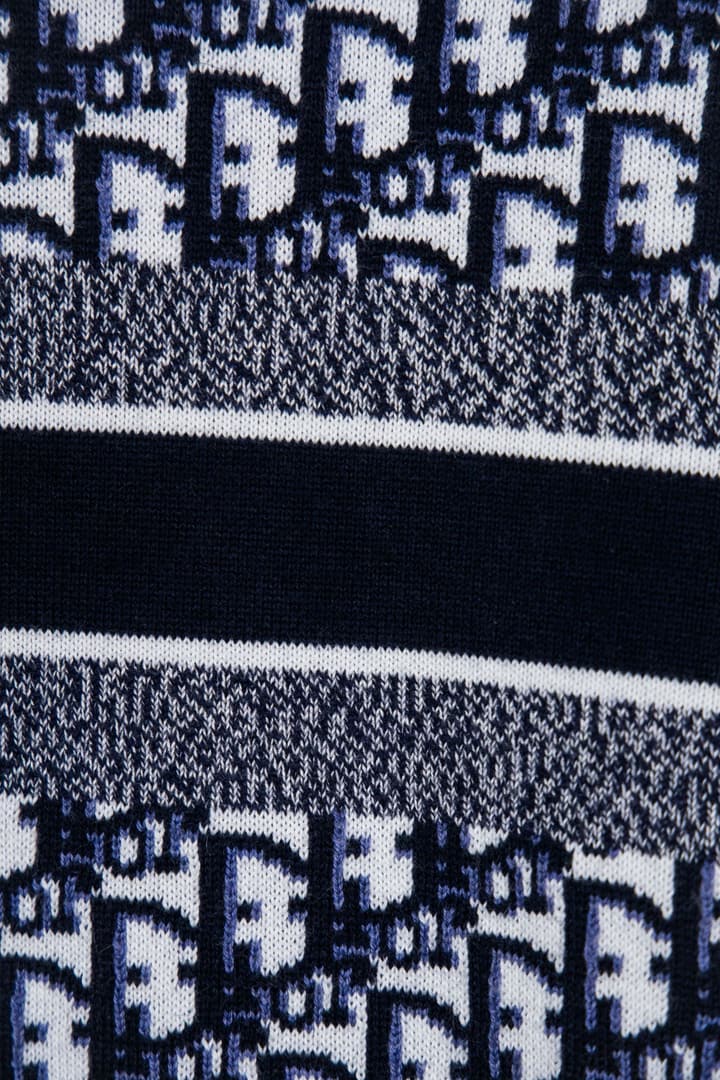 Dior Monogram Double-Sided Jacquard Crewneck Sweater – 24SS in Navy Monogram Pattern
