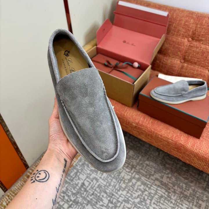 Loro Piana Suede Loafers in Brown