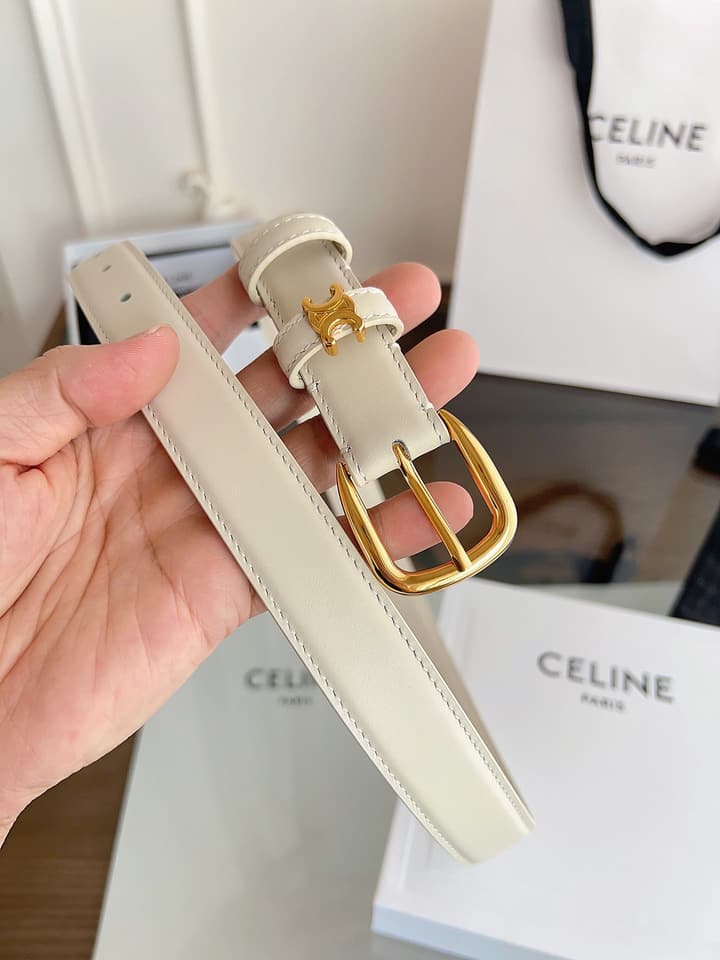 Celine Vivienne Taurillon 25mm Belt in Black Taurillon Leather