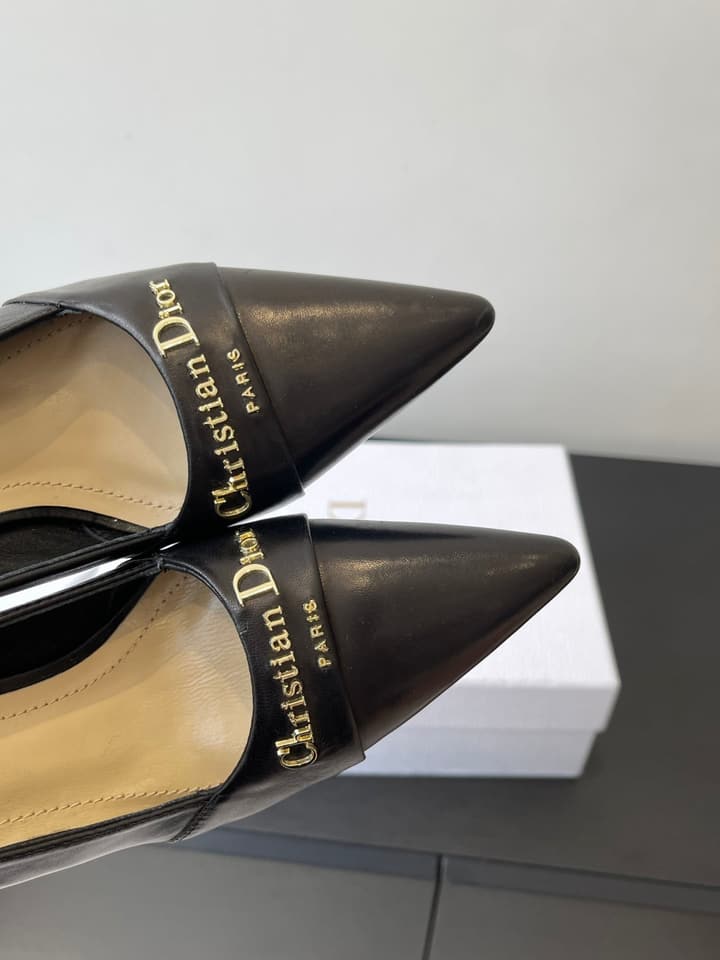 Dior My Dior Pointed-Toe Slingback Heels – 25SS in Patent Black