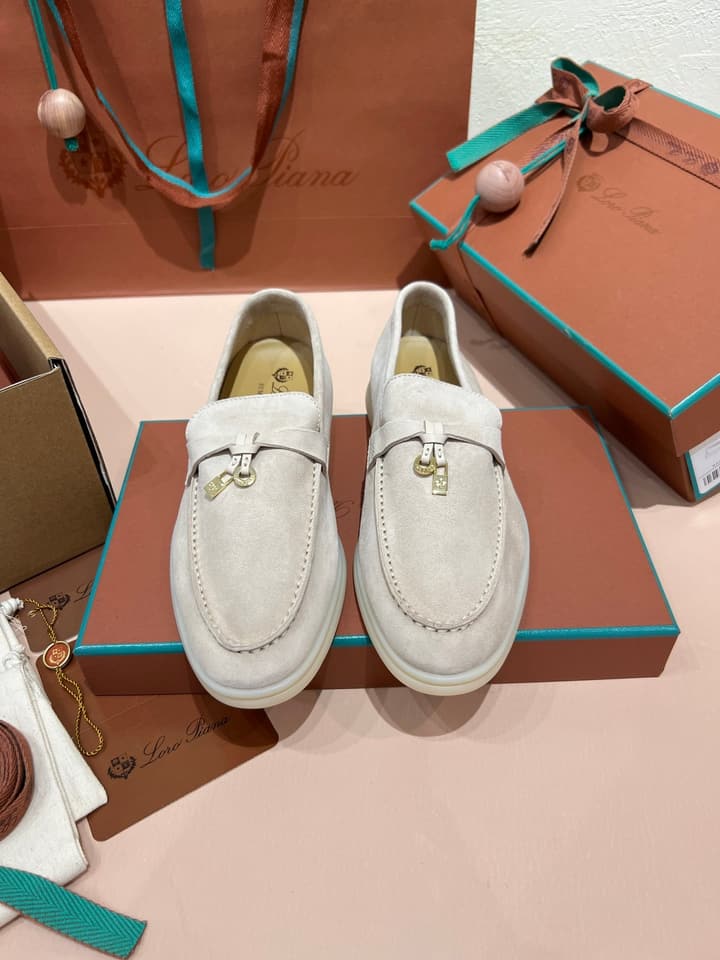 Loro Piana My Charms Classic Loafers in Nude