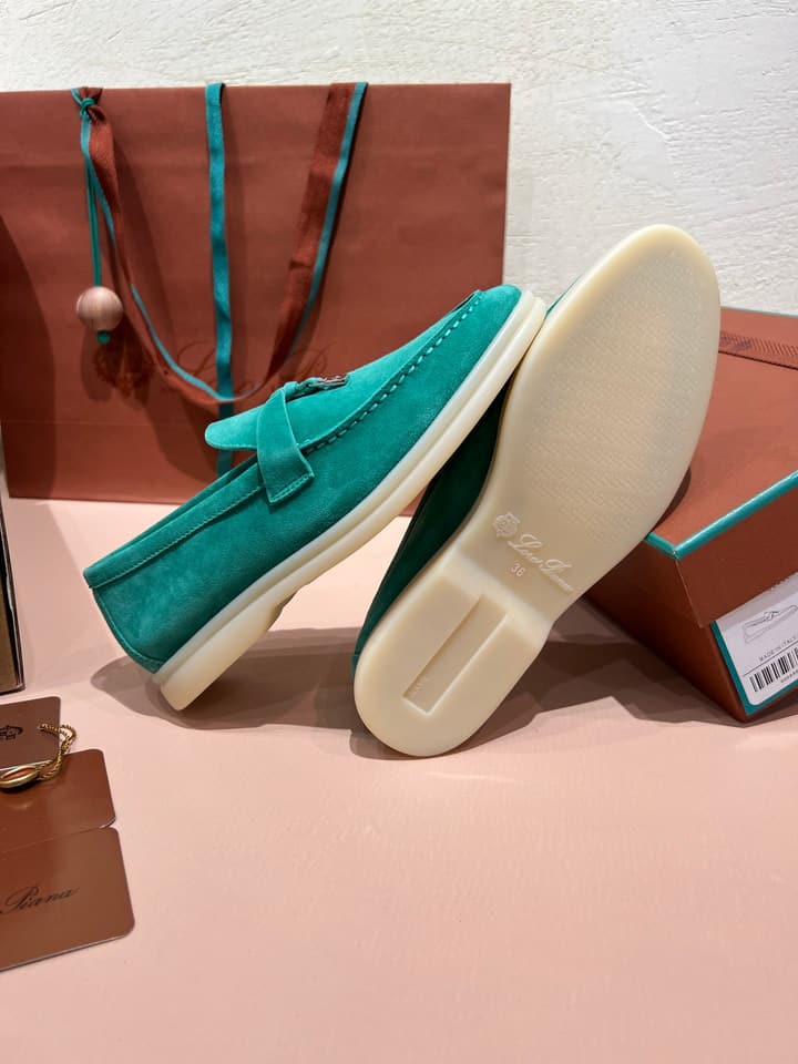 Loro Piana My Charms Classic Loafers in Nude