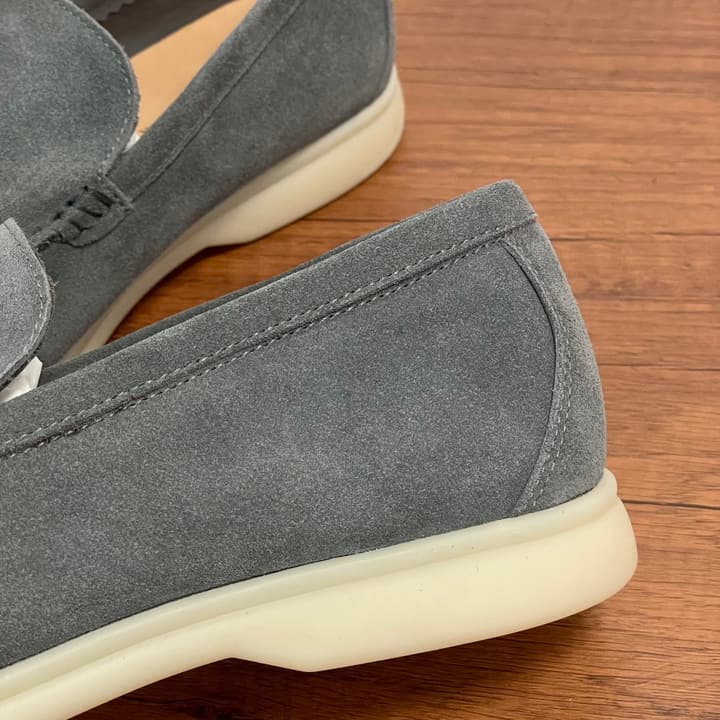 Loro Piana Suede Slip-On Loafers in Black Suede