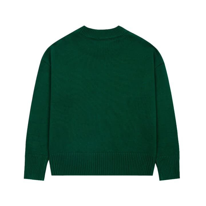Ami Paris Classic Heart Embroidered Crewneck Sweater in Black