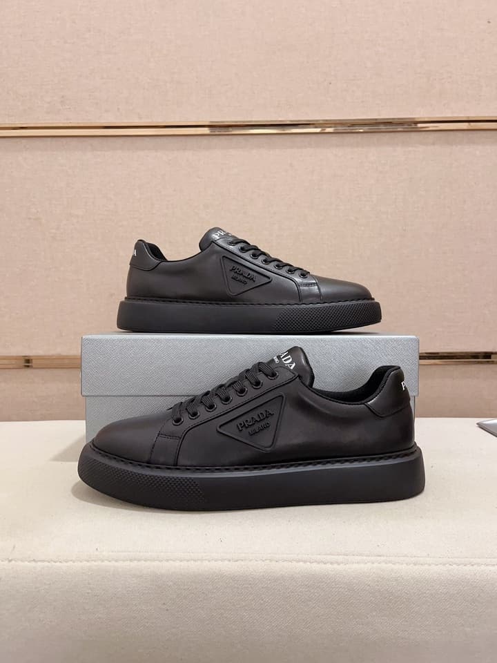 Prada Men's Air Cushion Sneakers in Dark Grey Monochromatic