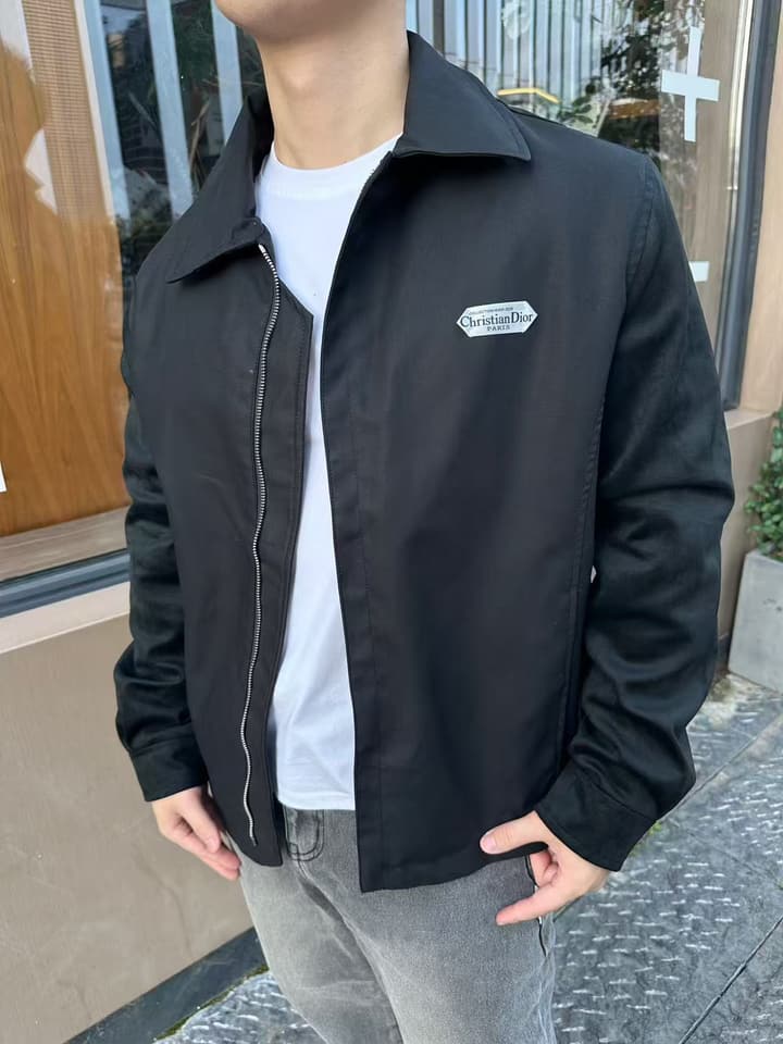 Dior Lambskin Leather Jacket – 25FW in Black Satin Leather Jacket