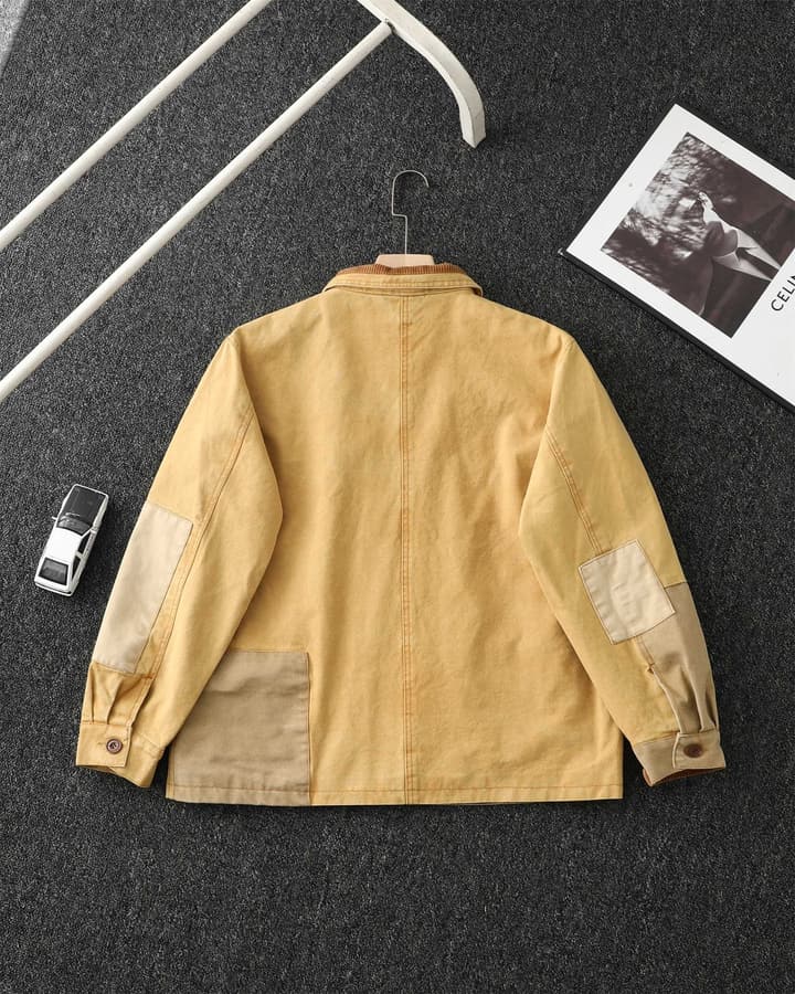 Ralph Lauren Barn Washed Distressed Jacket – 2025 Spring New in Classic Mustard Tan